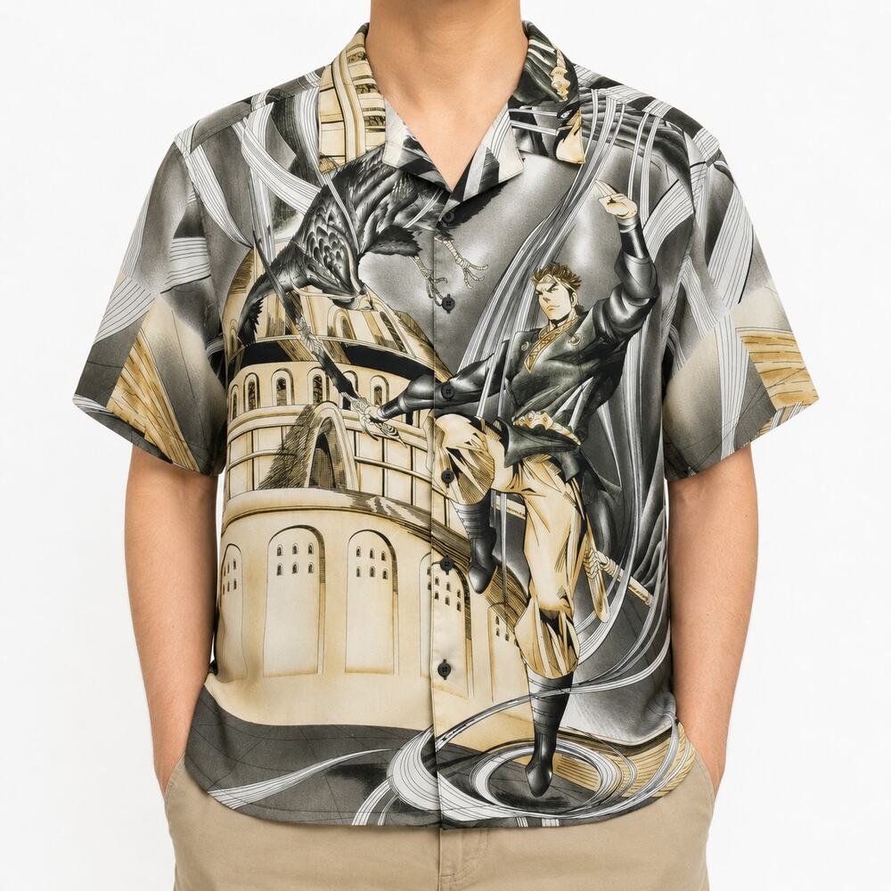 Claudio Nucci Shirt Mens XL Gray Ninja Samurai Warrior Eagle Hawk Anime *flaw